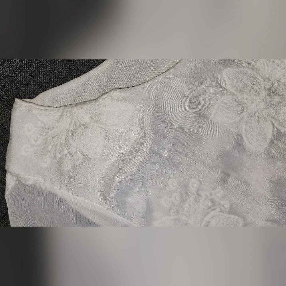 🌹ELENA BALDI made in Italy 100% silk, sz small, blouse scalloped sleeves, lined - Picture 4 of 10